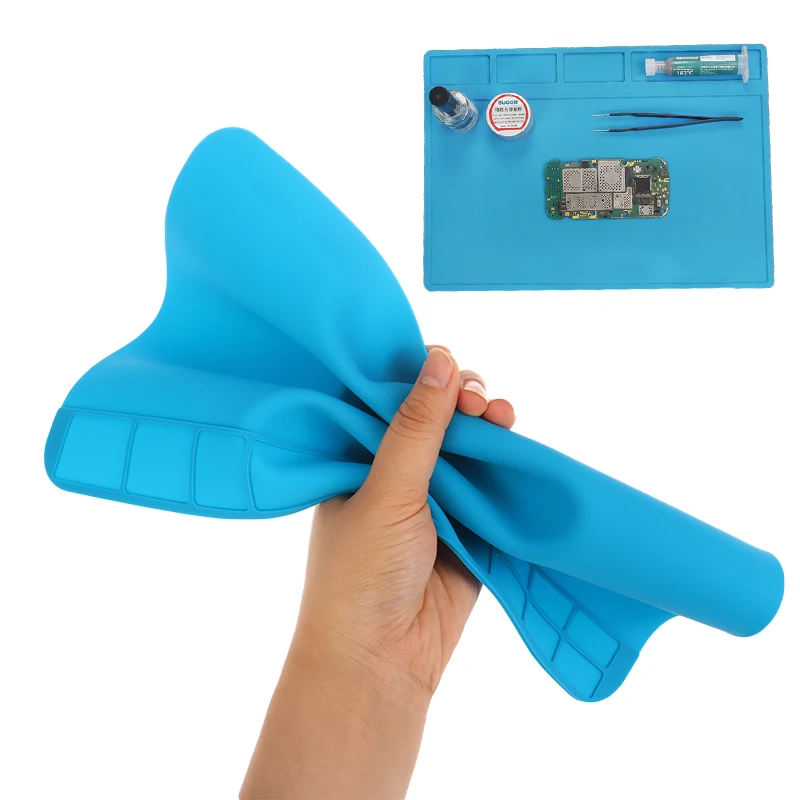 ★▲1Pc ESD Heat Insulation Soldering Mat Computer Phone Repair Pad High Temperature Resistance Working Silicone Soldering Mat