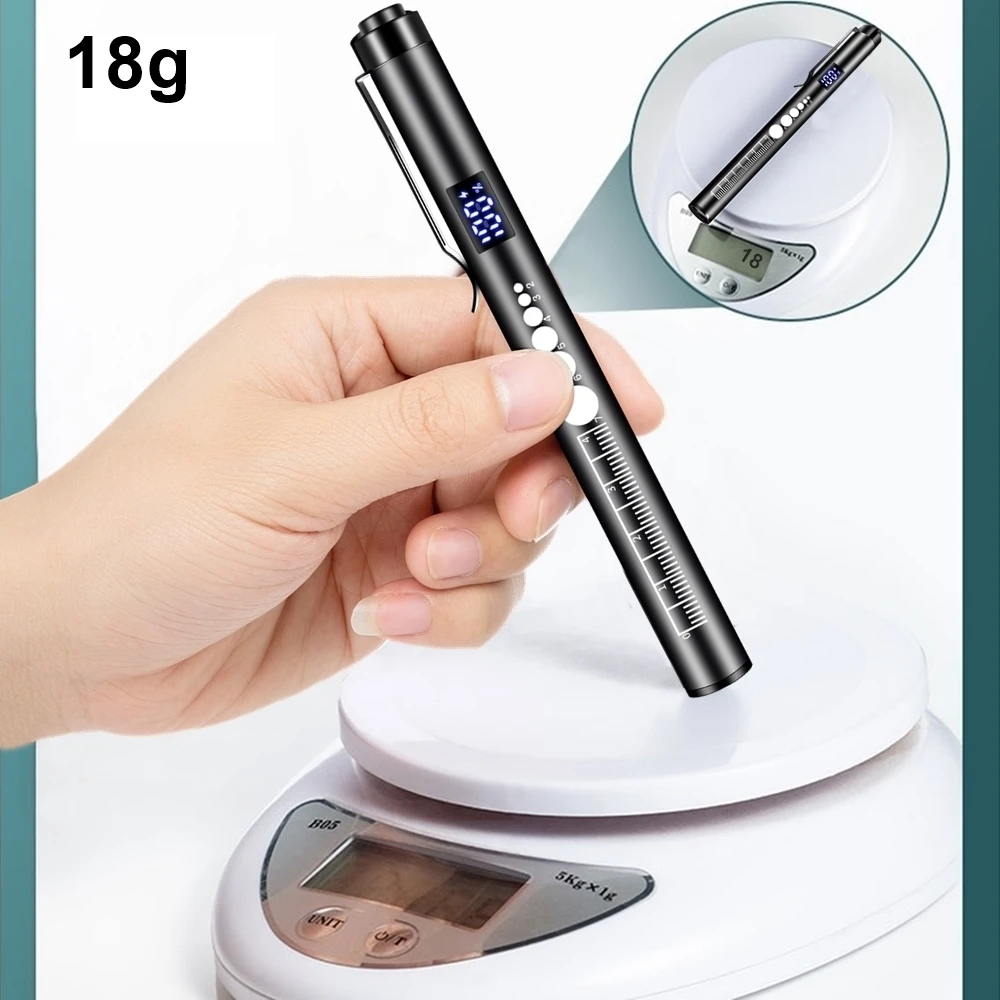 LCD 2-in-1 LED Mini White/Yellow Pen Light Flashlight USB Rechargeable Eyes Pupil Lamp Camping Child Emergency Lighting Torch image 3