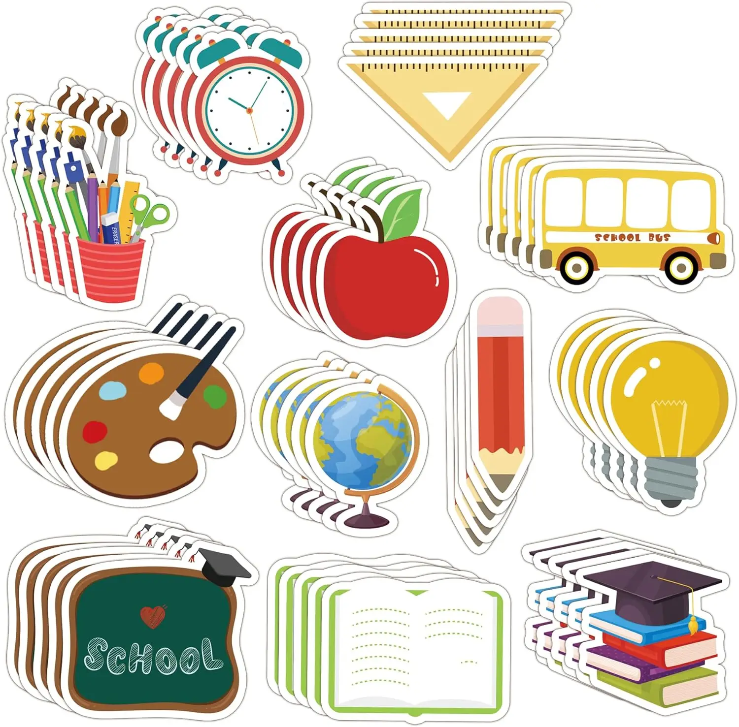 

60 шт., канцелярские принадлежности для учителей, 3,9 x 3,9 дюйма, доска в форме яблока, обучающая тематическая карта, подарки на выпускной