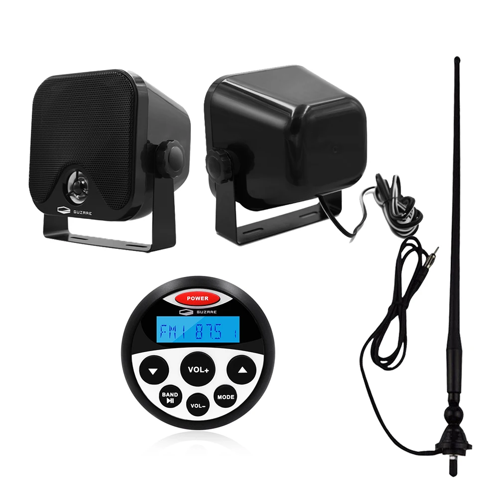 

Морской аудио стерео Bluetooth-приемник MP3-плеер + 4-дюймовый морской динамик + FM AM радиоантенна для квадроцикла, яхты, мотоцикла