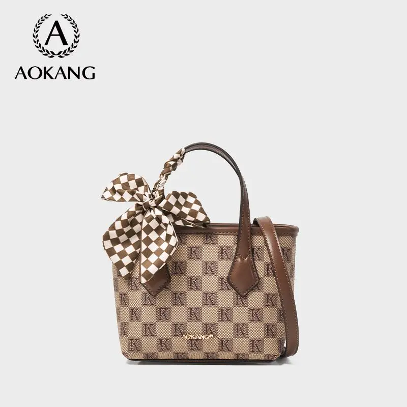 

Aokang Tote Bag Women 2024 New Large-capacity High-value Shoulder Bags Silk Scarf Versatile Portable Letter Purses and Handbags