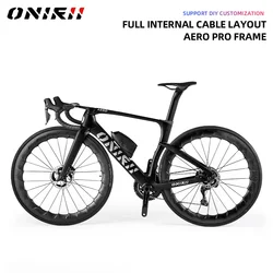 2024 ONIRII Aerodynamic Carbon Bike Frame with Integrated Handlebar Thru Axle, Front Fork, Headset, Seat Post for Road Bicycle