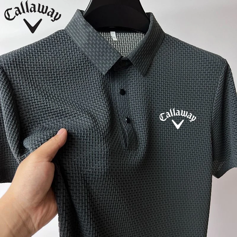 New Summer Embroidered Callaway Polo Shirt Men's Short Sleeve Breathable Top Business Casual Sweat-absorbing Polo-shirt for Men