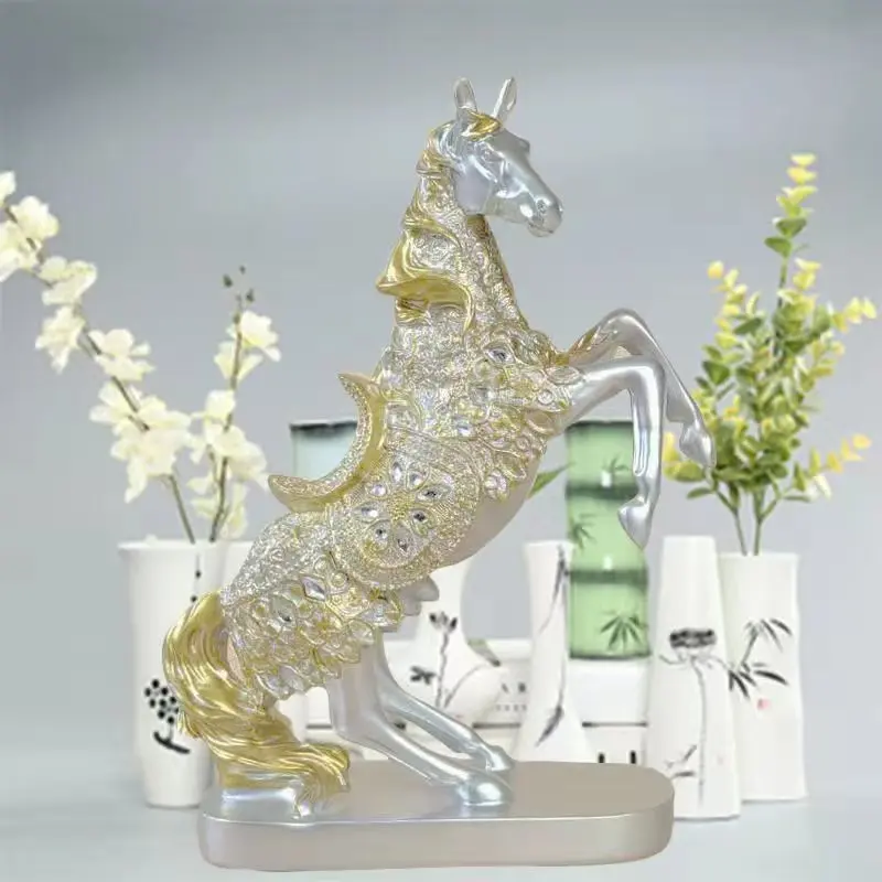 best national business GIFT-HOME office TOP decoration ART efficacious Mascot silver Success mascot horse FENGSHUI statue deco