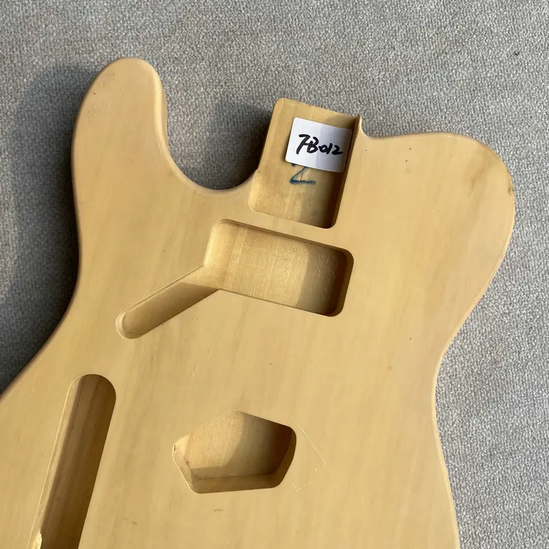 FB012 Left Hand Tele Electric Guitar Unfinished TL Guitar Body in Solid Wood Custom Bridges Standard Pickups DIY Replace Use