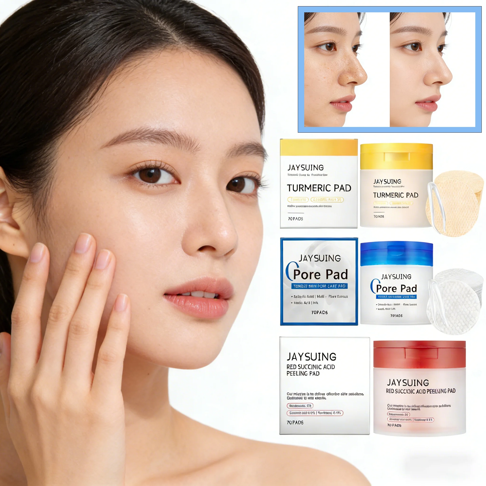 Toner Pads Pore Pad Dual-Textured Facial Pad for Exfoliation and Pore Care deal for All Skin Korean Skin Care, 70 Pads (1 Pack)