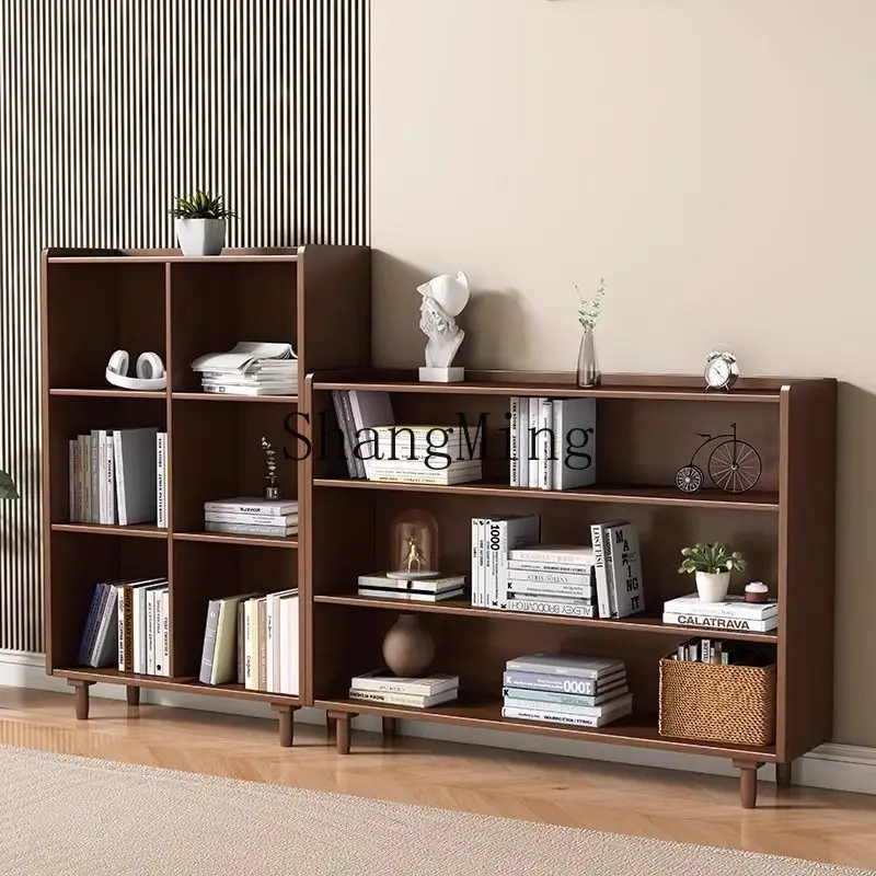 

CL solid wood light luxury low bookcase floor bookshelf shelf combination simple book storage lattice cabinet