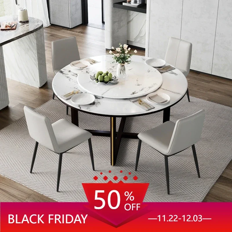 Kitchen Table Cafe Multifunction Home Furniture Service Sedentary Marble Dining Elegant Tables Bord Bwrdd Chairs Round Slate