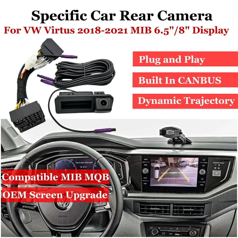 

Plug & Play Car Rear Camera For Volkswagen VW Virtus 2018-2021 MIB MQB 6.5"/8" Display Vehicle Parking CAM Upgrade Accessories