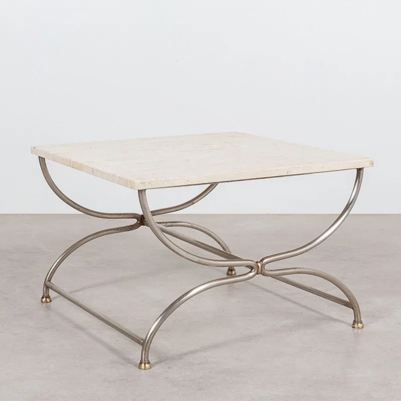 

Дизайнерский журнальный столик с натуральным краем, современный, минималистичный, для гостиной, маленький, французский, в стиле легкой роскоши, квадратный.