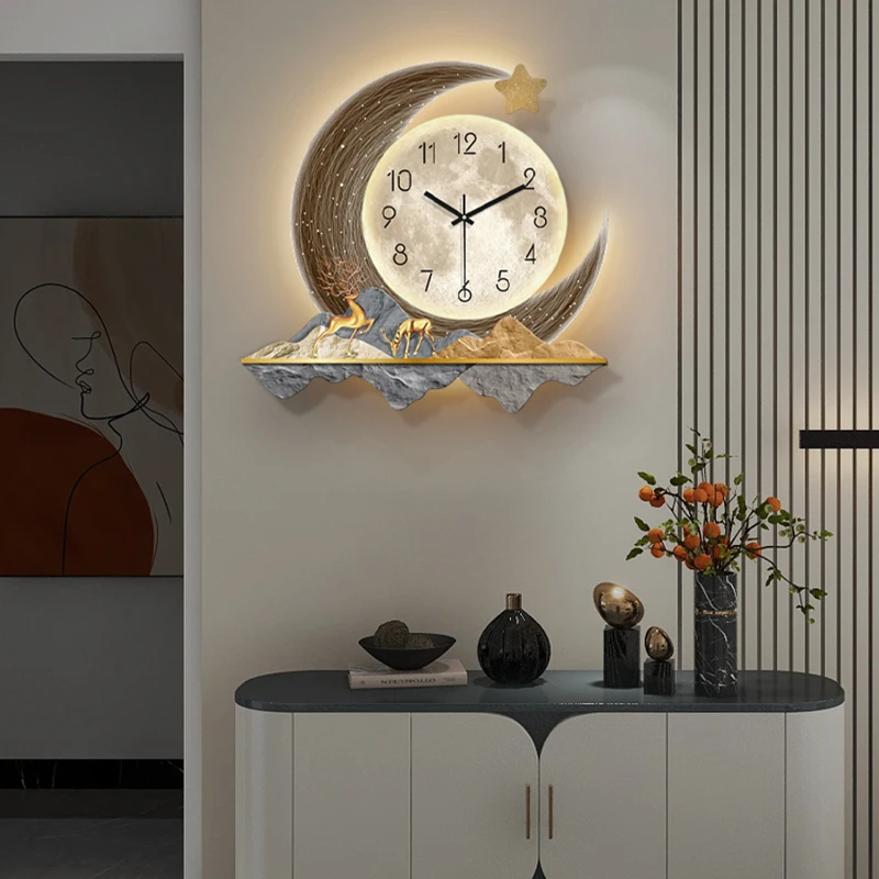 Led Large Wall Clocks Luxury Living Room Art Mural Restaurant Wall Watch Fashion Minimalist Reloj De Pared Room Decorations