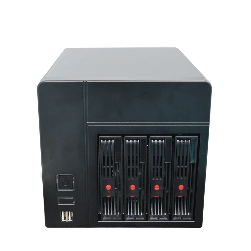 Home NAS Server Chassis 4 Bays Support Mini-ITX Black