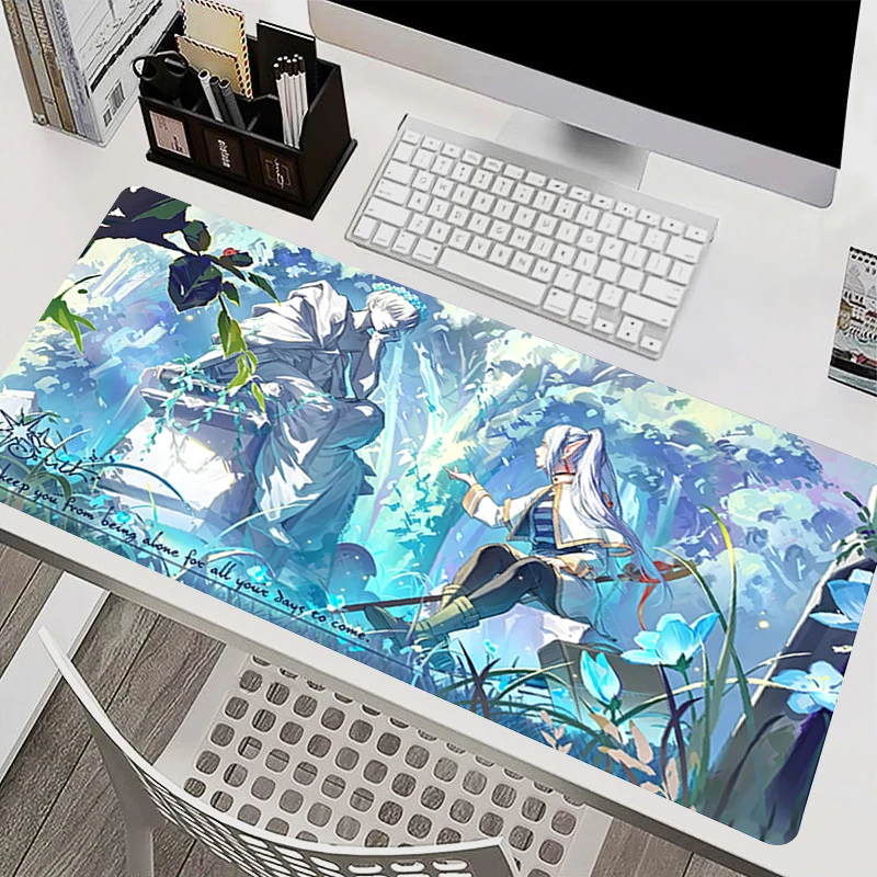 Office Mouse Pad Gamer High-quality rubber Computer Desk Mat kawaii Gaming Accessories Frieren At The Funeral Anime Mousepads