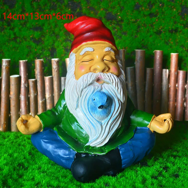 Bearded Bird-Hiding Meditating Ornament, Little Dwarf Zen Garden Statue Decoration, Resin Craft