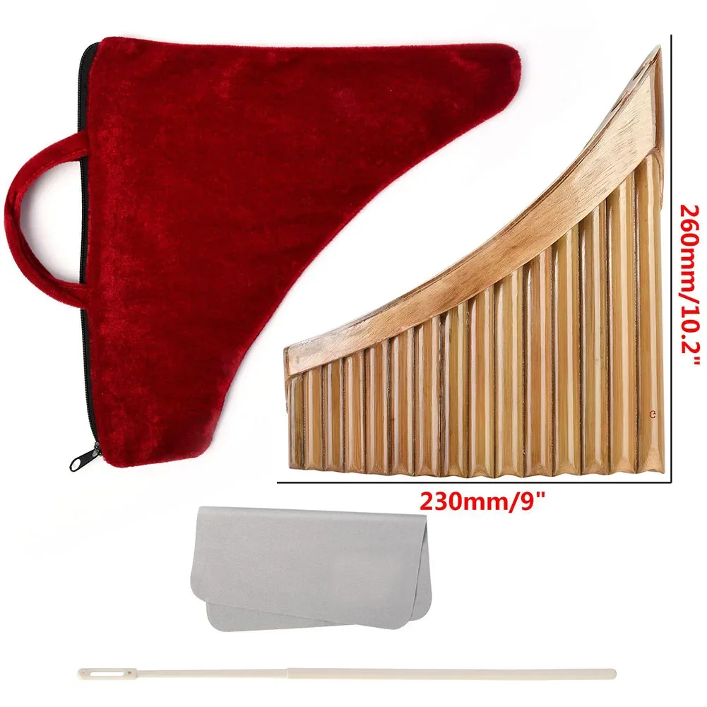 10 (L) X 9 (W) X 0.8 (H) Natural Pan Flute Natural Pan Flute 15 Pipes Nature Beginners Musical Wind Instrument
