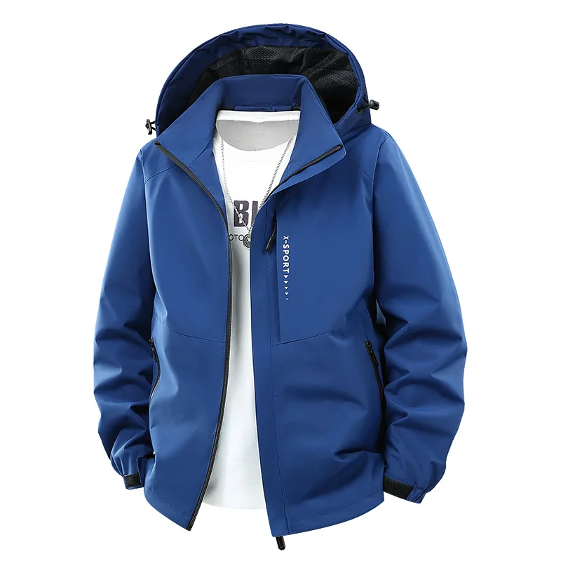 Men's Outdoor Casual Jacket Windproof Waterproof New Style Spring Autumn M-8XL Large Size Fashionable Simple Match All