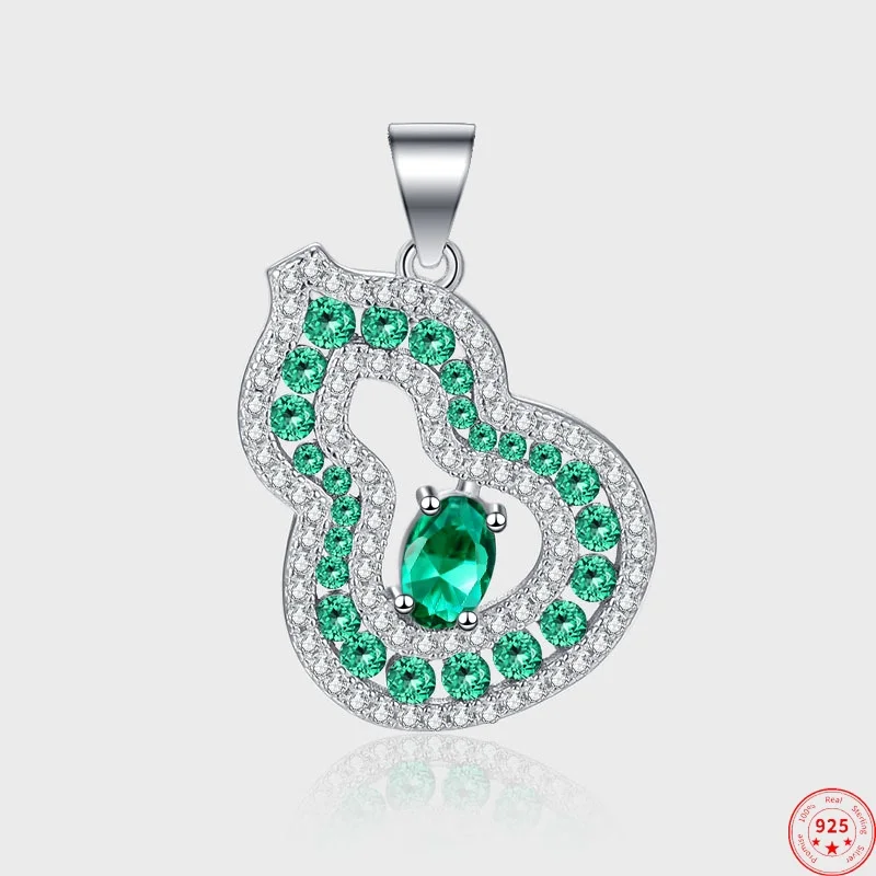 

Подвески из стерлингового серебра 925 пробы для женщин и мужчин, полая тыква с микроинкрустацией, зеленый циркон, очаровательные модные ювелирные изделия, оптовая продажа