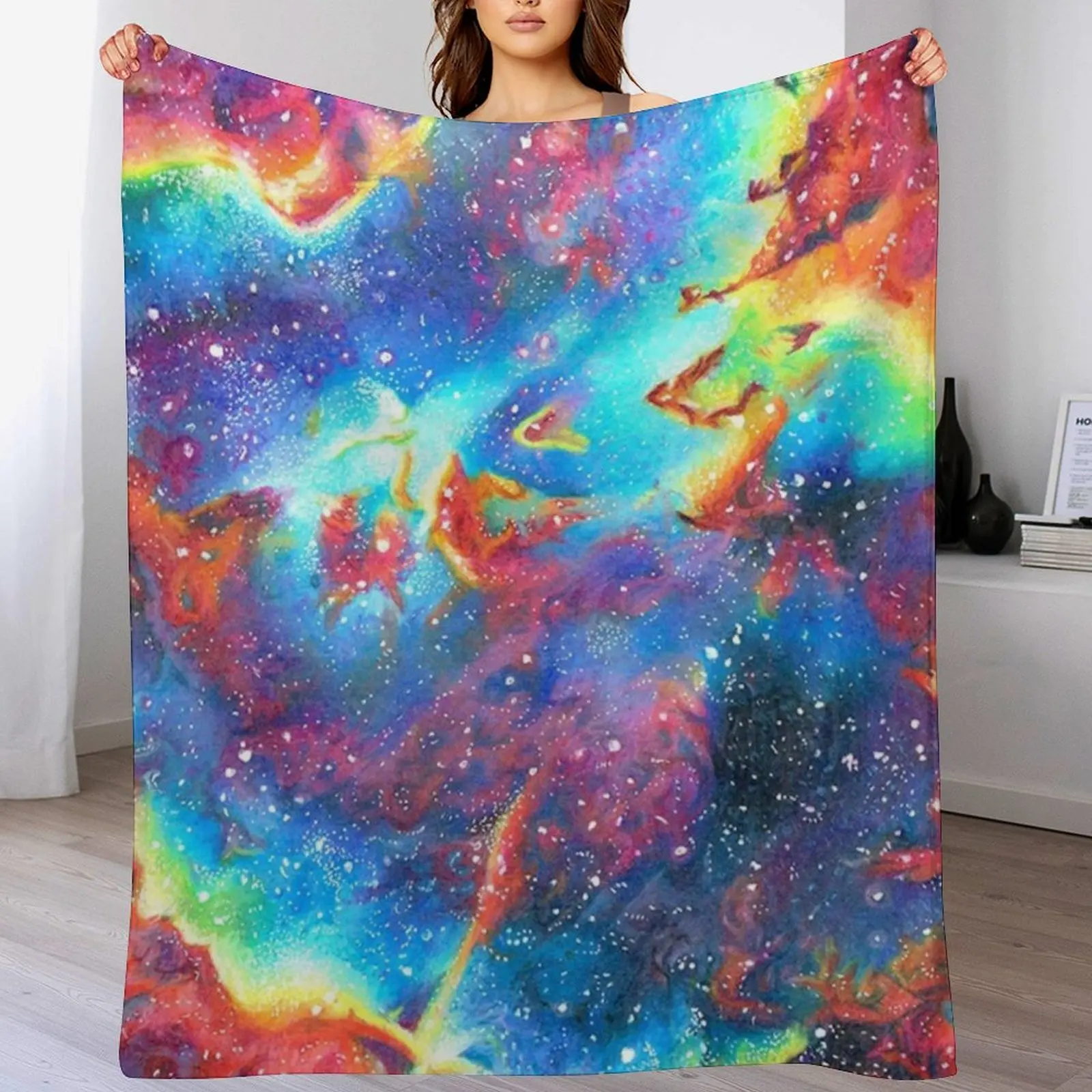 

Space Nebula with Vibrant Colors Throw Blanket Versatile Cozy Throw Blanket for All Occasions