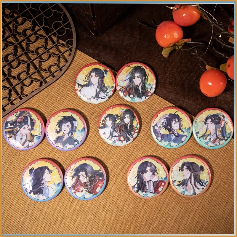 

Genuine Heaven Official's Blessing A Lifetime with You Series Double Flash Metal Badge Pin Blind Box Anime Otaku Peripheral Toy