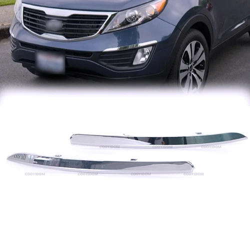 Embellecedor cromado para Kia Sportage R 2011 2012 2013 2014 2015, accesorios para parachoques delantero, luz antiniebla, labio, párpado, cubierta embellecedora, guarnición
