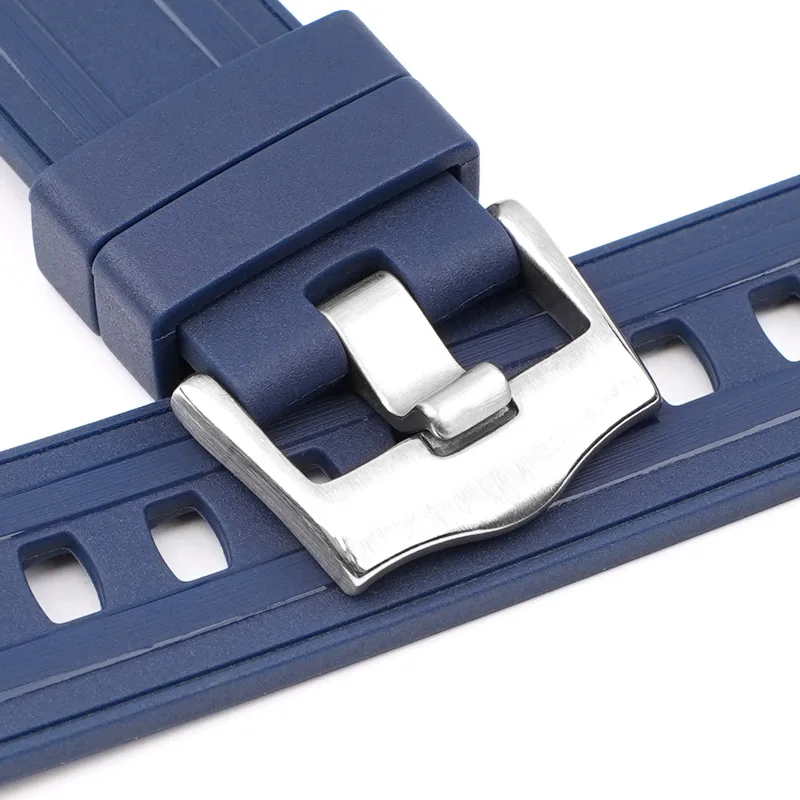 オメガシーマスター用シリコンラバーウォッチバンド、ソフトリストベルト、ステンレススチールバックル、カーブエンド、ブラック、ブルー、300、交換用ストラップ、20mm