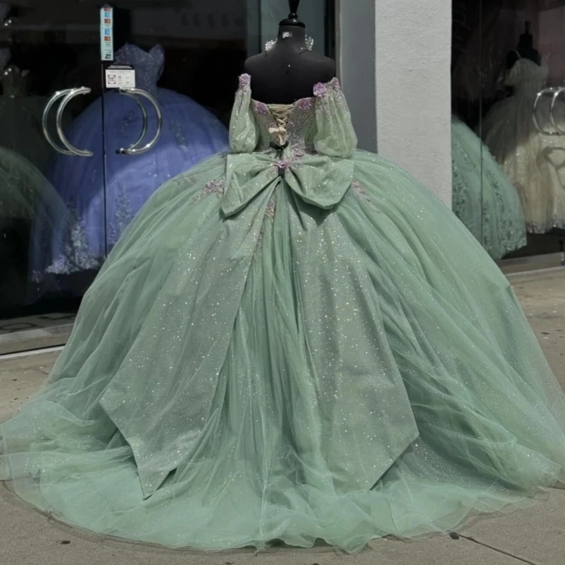 

Customized Princess Girl Quinceanera Dresses 14 15 Girl Off Shoulder Lace Applique Ball Gown Women Prom Birthday Party Dress 16