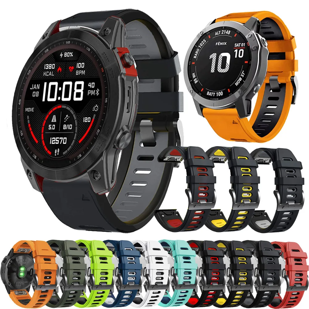 

Ремешок силиконовый для смарт-часов Garmin Fenix 6 6X 7X 7 Pro 5 5X 3 HR 745, быстросъемный браслет Fenix7X Fenix7, 22 мм 26 мм