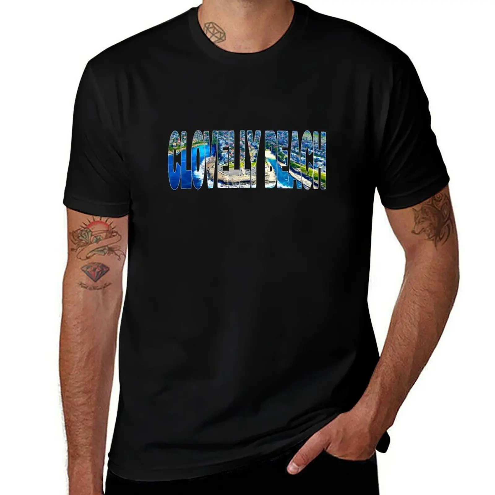 CLOVELLY BEACH - Sydney Australia Stunning Aerial T-Shirt Work Outdoor for Men T-Shirt