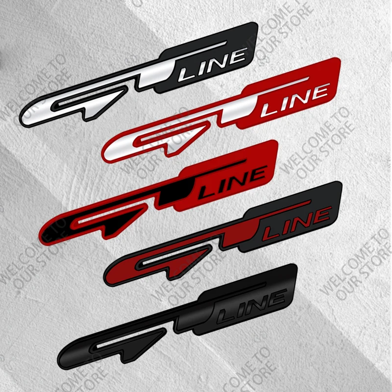 3D Metal GT Line Car Logo Front Grill Emblem Decor Rear Trunk Sticker For Sportage Stinger Sorento Kona Ceed Picanto K5 K9 K3 K7