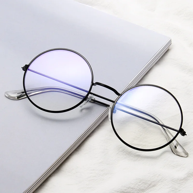 Vintage Round Glasses Clear Lens Fashion Gold Round Metal Frame Glasses Optical Men Women Eyeglass Frame Fake Glasses