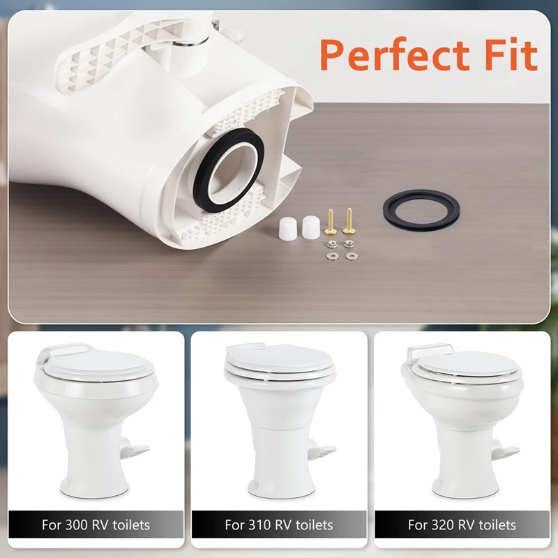 ABBN-RV Toilettendichtungsset, kompatibel mit Camper 300/310/320 RV-Toiletten zum Ersetzen 385311652   Teil der Toilettendichtung für Wohnmobile, 2-in-1-Kombi-Set