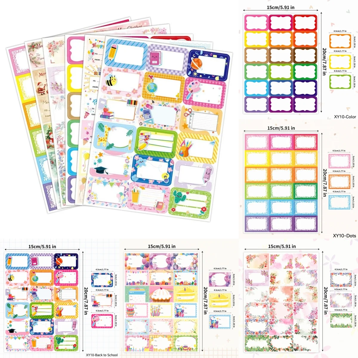 6 Sheets Name Tag Labels Colorful Name Badge With Self-Adhesive Writable Name Tag Stickers For School Office Supplies Gift Decor
