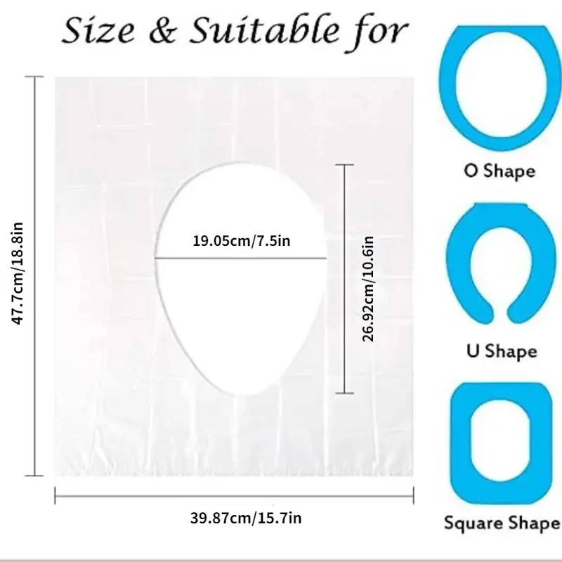 100/10Pcs Disposable Toilet Seat Cover Mat Portable Waterproof Safety Toilet Seat Pads for Travel Camping Bathroom Accessiories - Detail 1