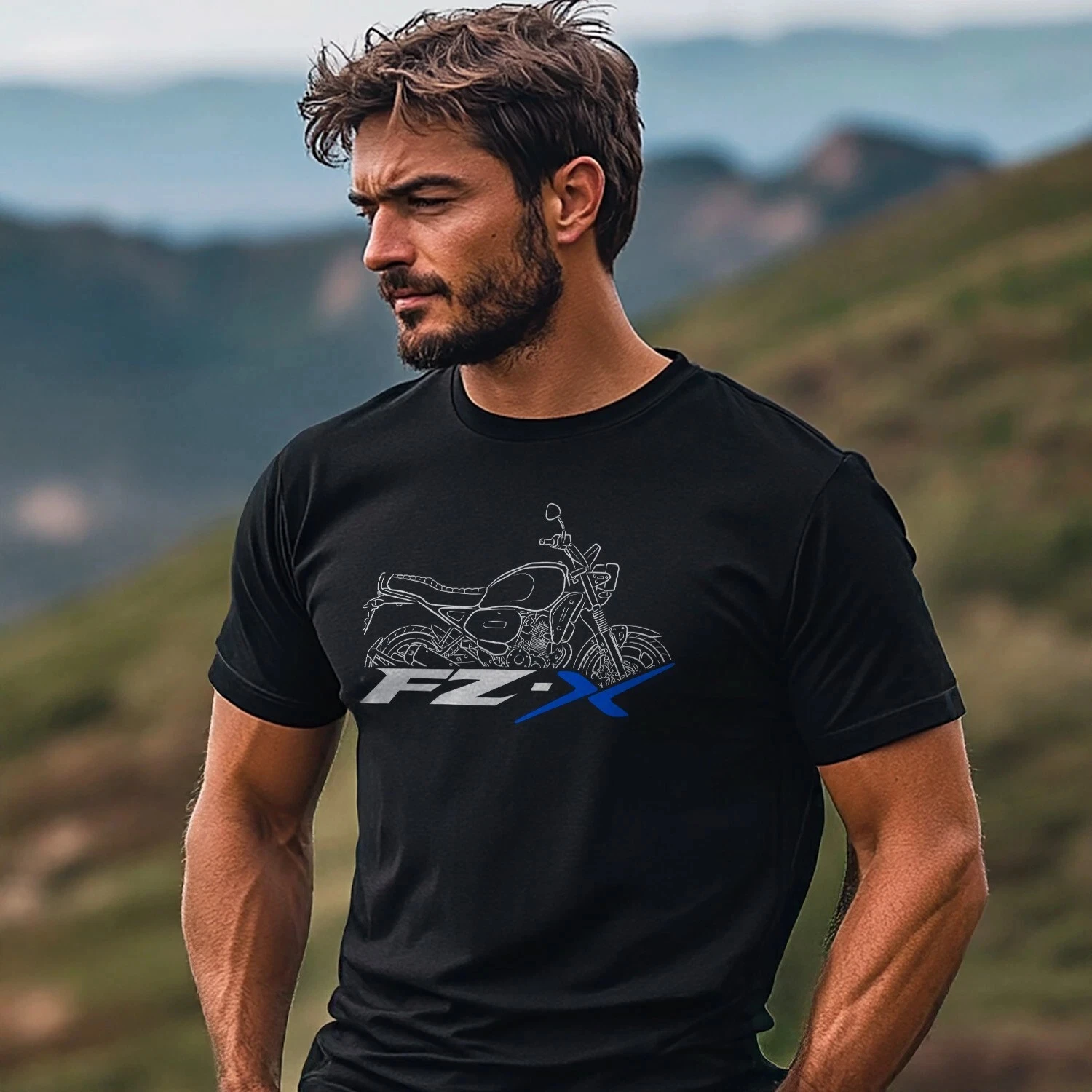 

2025 New Classic Crew Neck Short Sleeve High Street Men's and Women's FZ-X Series Fans Motorcycle Riding Fans T-Shirt