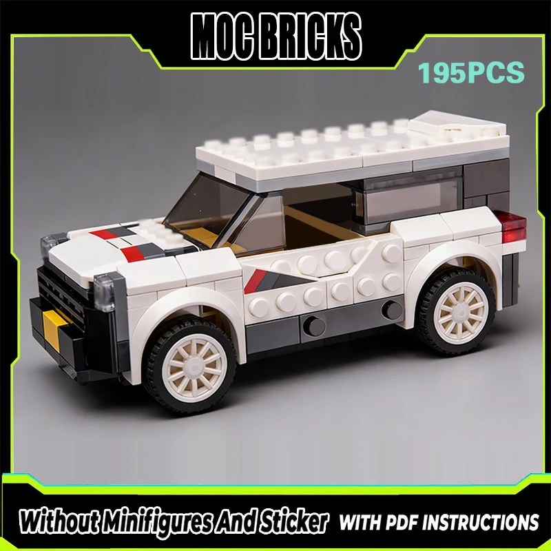 

City Car Model MOC Building Bricks White Sport Utility Vehicle Modular Technology Gifts Holiday Assemble Children Toys Suit