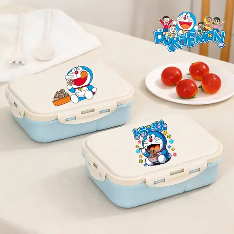 Lancheira Doraemon para Meninos e Meninas, Caixa Bento Portátil Kawaii Anime para Crianças, Hermética, de Camada Única, para Alimentos, Presente Novo