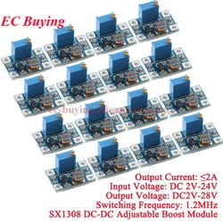 1Pc-20Pcs SX1308 DC-DC Step Up Adjustable Power Supply Module Step-Up Boost Converter Board 2-24V to 2-28V 2A Smart Electronics