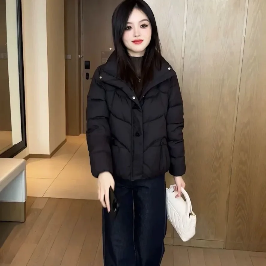 

Женская зимняя парка, новинка 2025, пуховая хлопковая куртка, толстое теплое повседневное стеганое короткое пальто, женская верхняя одежда, верхнее пальто с хлебом