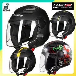 LS2 Motorcycle Helmet Safety Protection Open Face Airflow Half Face Motocross Ls2 OF562 Retro Men Motorbike Accessories Helmets