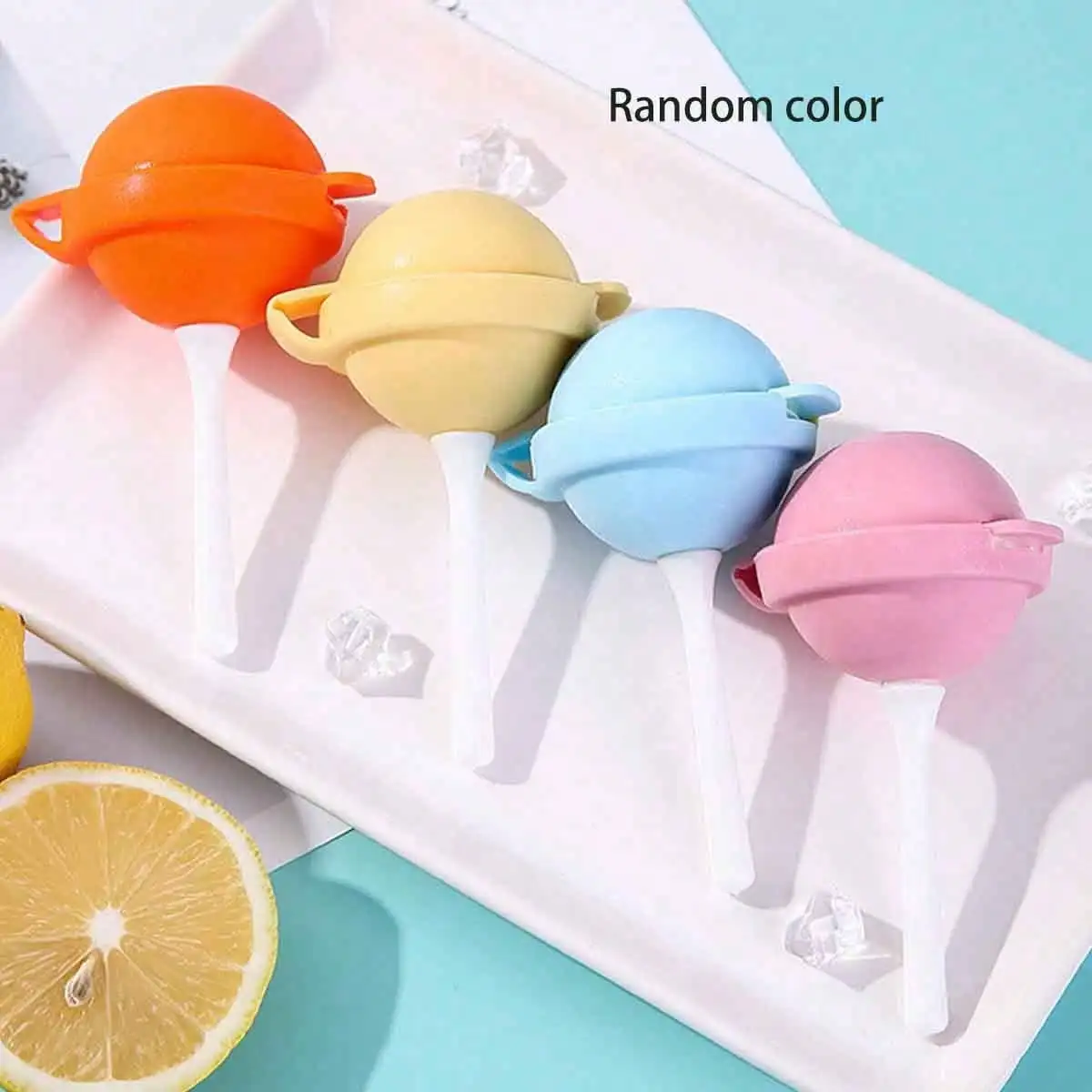 2pc Color Random Lollipop Ice Cream Mold with Stick Ice Cream Mold, Household Silicone Ice Cream Mold, Ice Grid