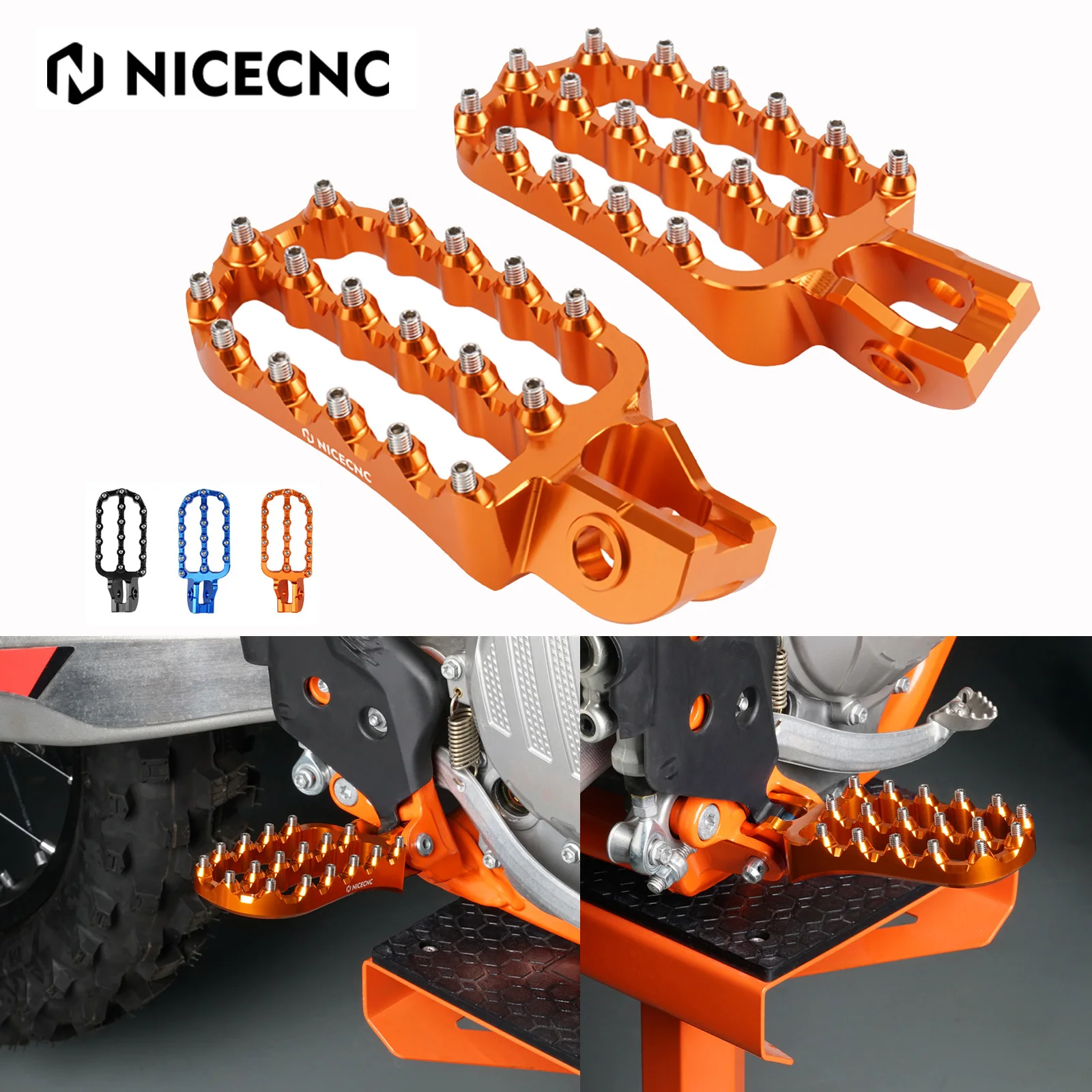 ل KTM EXC EXCF 125 150 200 250 300 350 400 450 500 2017-2023 SX SXF XC XCF 125-500 2017-2022 الغاز الغاز أوتاد القدم واسعة مسند القدمين