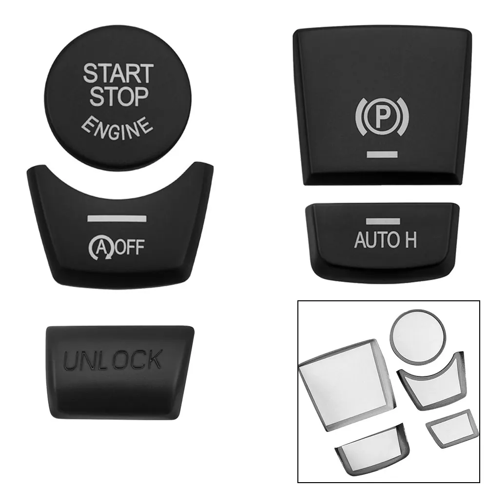 لسيارات BMW 5 6 7 Series فرامل اليد للسيارات والمحرك بدء إيقاف غطاء أزرار ملصق لنماذج الملحقات الداخلية 2011 2017 #6