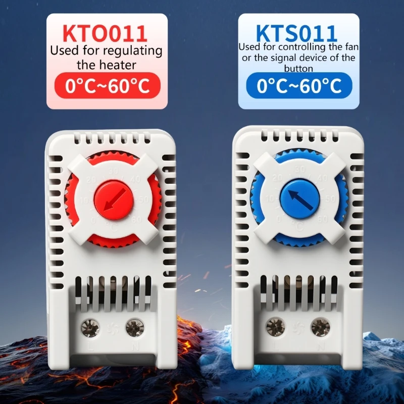 

Safe Temperature Regulator for Enclosures Adjustable Ranging 0-60℃ Featuring DIN Installation and Durability Material M4YD