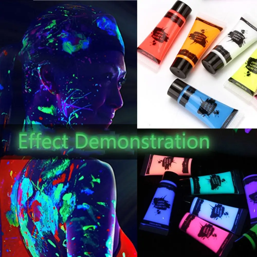 

Body Art Paint Pigments Festival Party Night Glow Painting Fluorescent Kids Face Paint Rave Props