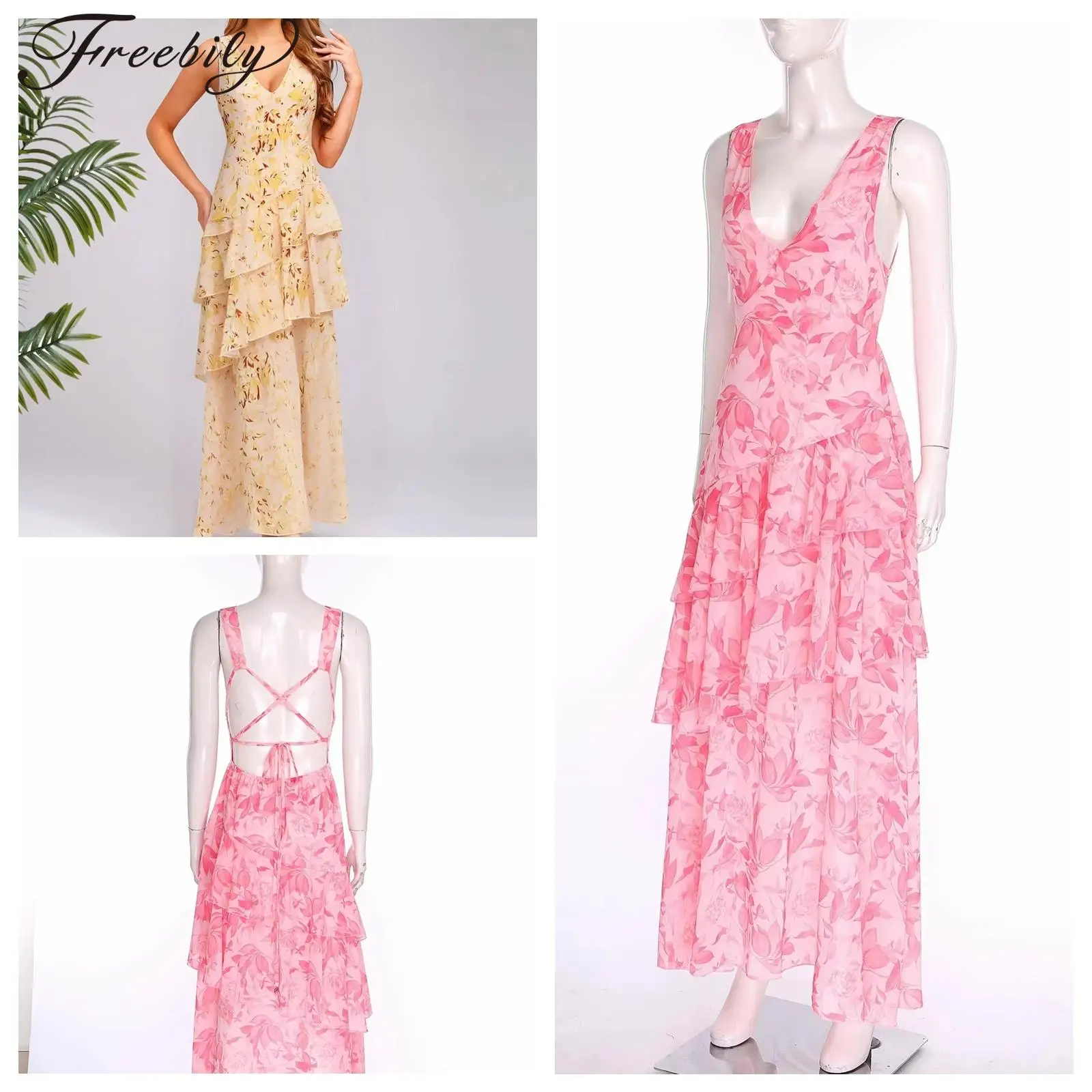 ชุดเดรสยาวสำหรับงานเลี้ยงค็อกเทล ชุดราตรีคอวี ชุดออกงาน ชุดประกวด ชุดเดรสทรงเข้ารูปผูกเชือก ชุดแฟนซีสำหรับงานปาร์ตี้