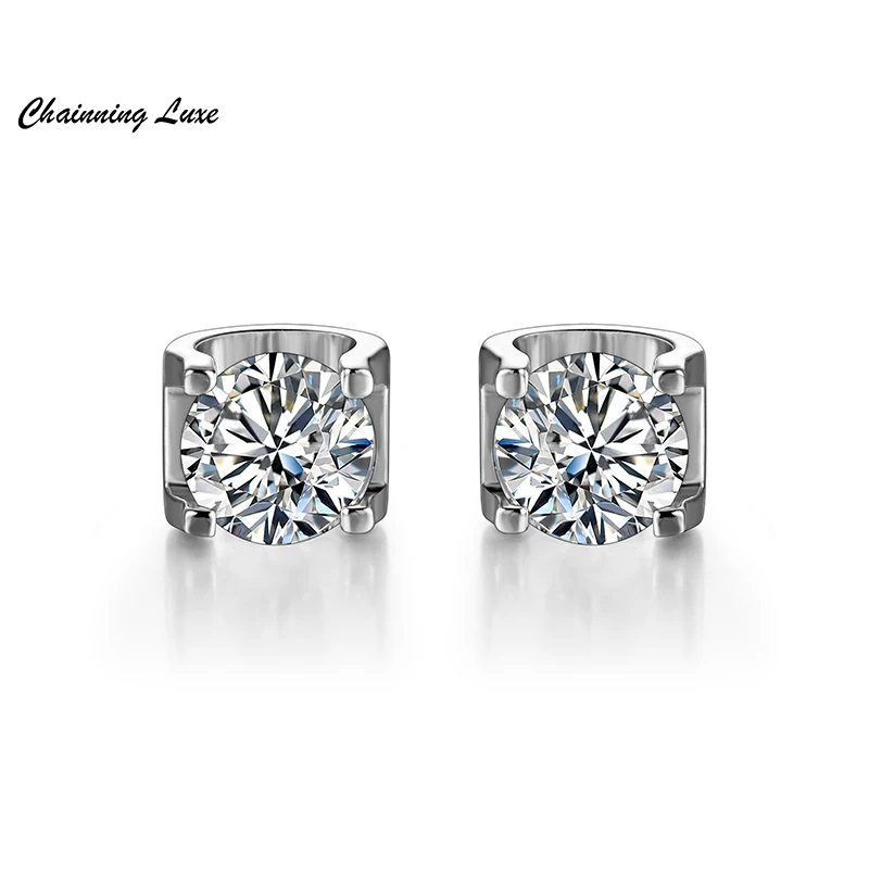 

Серьги-гвоздики Chinning Luxe с муассанитом 1.0CT*2, цвет D, круглая огранка, серебро 925 пробы, простые классические серьги, прошедшие тест на подлинность бриллианта