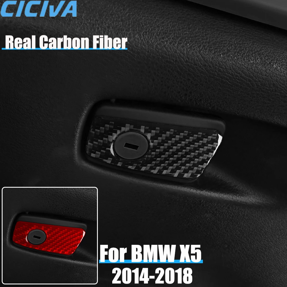 

Real Carbon Fiber Car Accessories Glove Storage Handle Trim Cover Soft Sticker For BMW X5 F15 2014 2015 2016 2017 2018