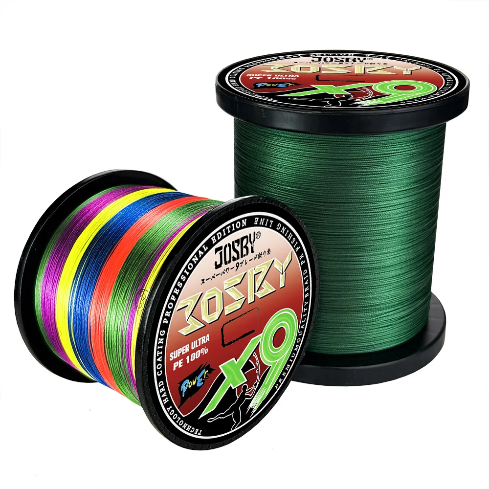 JOSBY 9 Strands Braided Fishing Line Multifilament 100% Pe Seawater Wire 300M 500M 1000M 100M Carp Japanese Strong Accessories