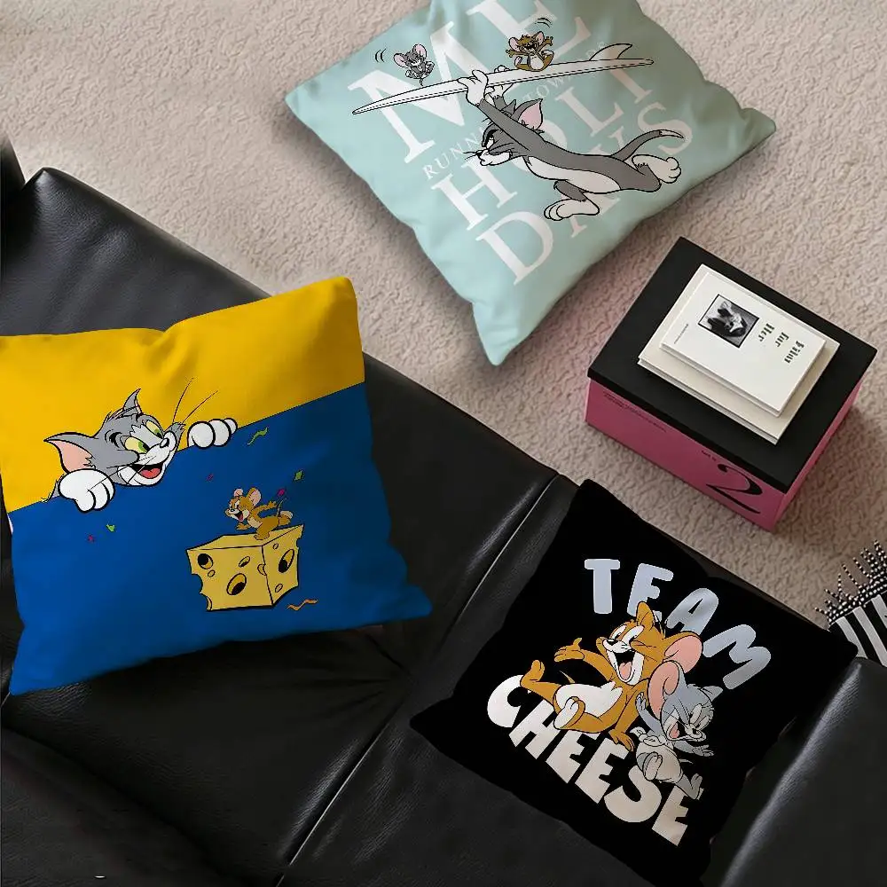 Cartoon T-Toms And J-Jerrys Cushion Cover Car Throw Pillow Case For Sofa Car Christmas Gift 40x40cm 45x45cm view 2