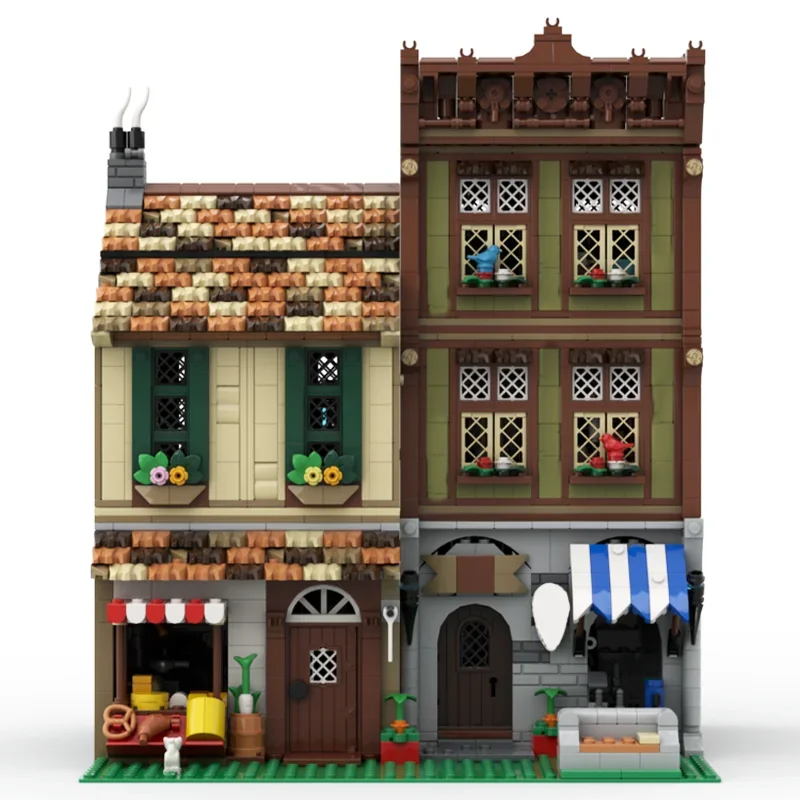 3161 قطعة أفكار القرون الوسطى مدينة ساحة الأجهزة والبقالة اللبنات Moc-10332 الطوب الإبداعية الاطفال الكبار لعبة هدية عيد ميلاد